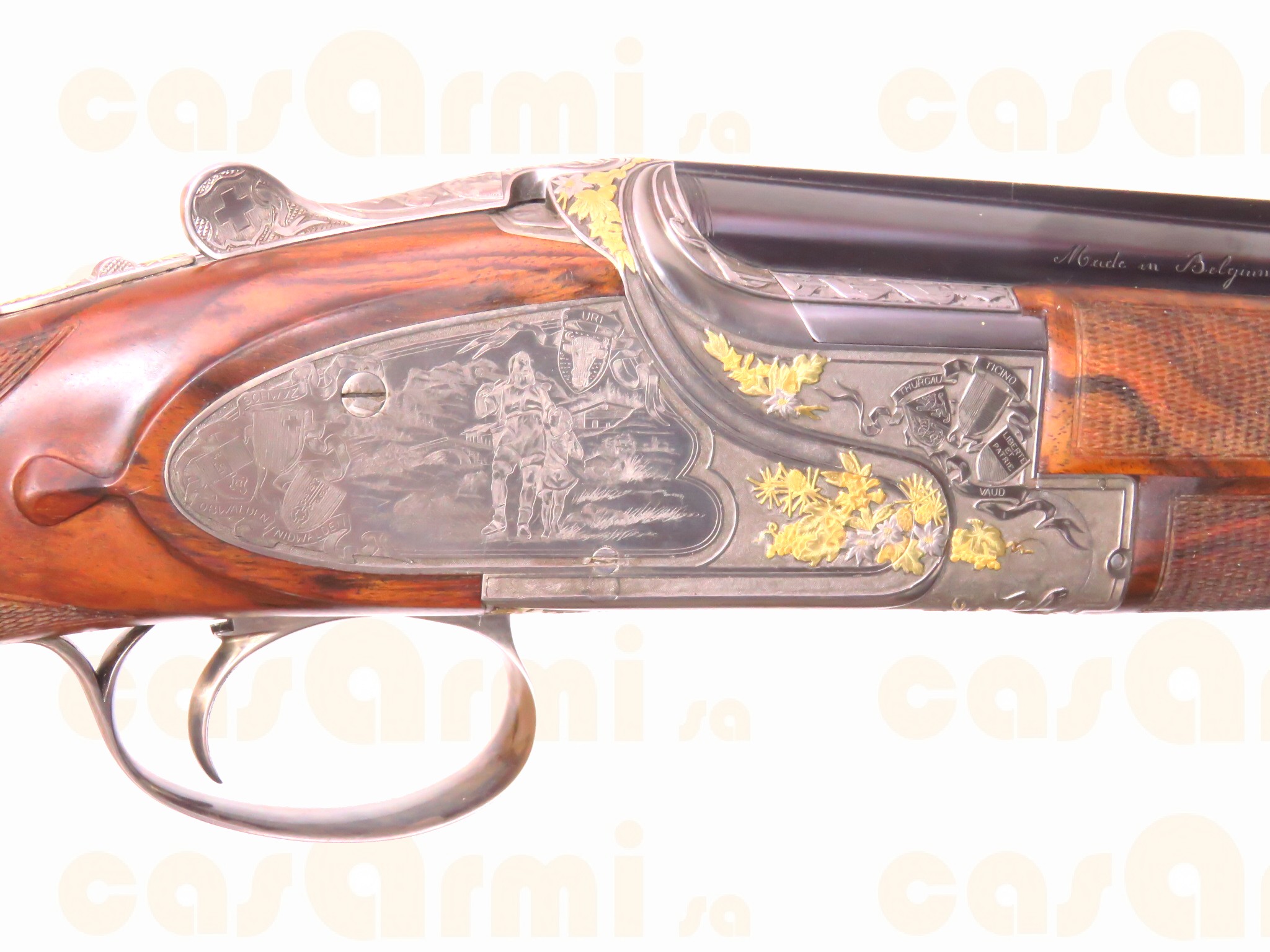 FN Herstal sovrapposto giubileo 700.mo CH, canne 70cm, incisione 'Baerten C', pezzo 1/6 12/70